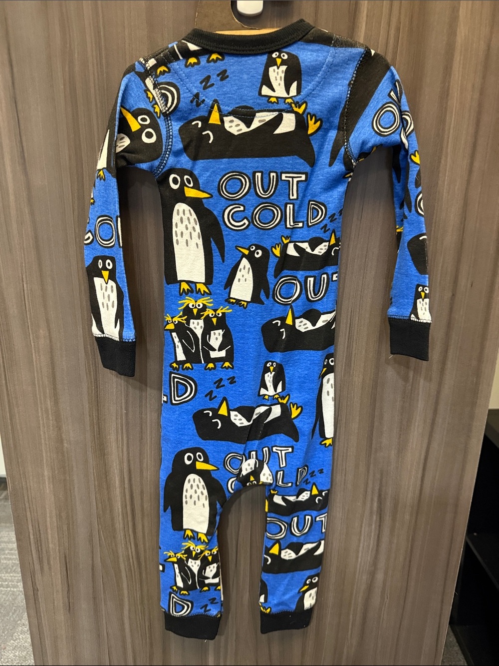 Lazy One Blue Penguin Print Kids Footie - Picture 3 of 5